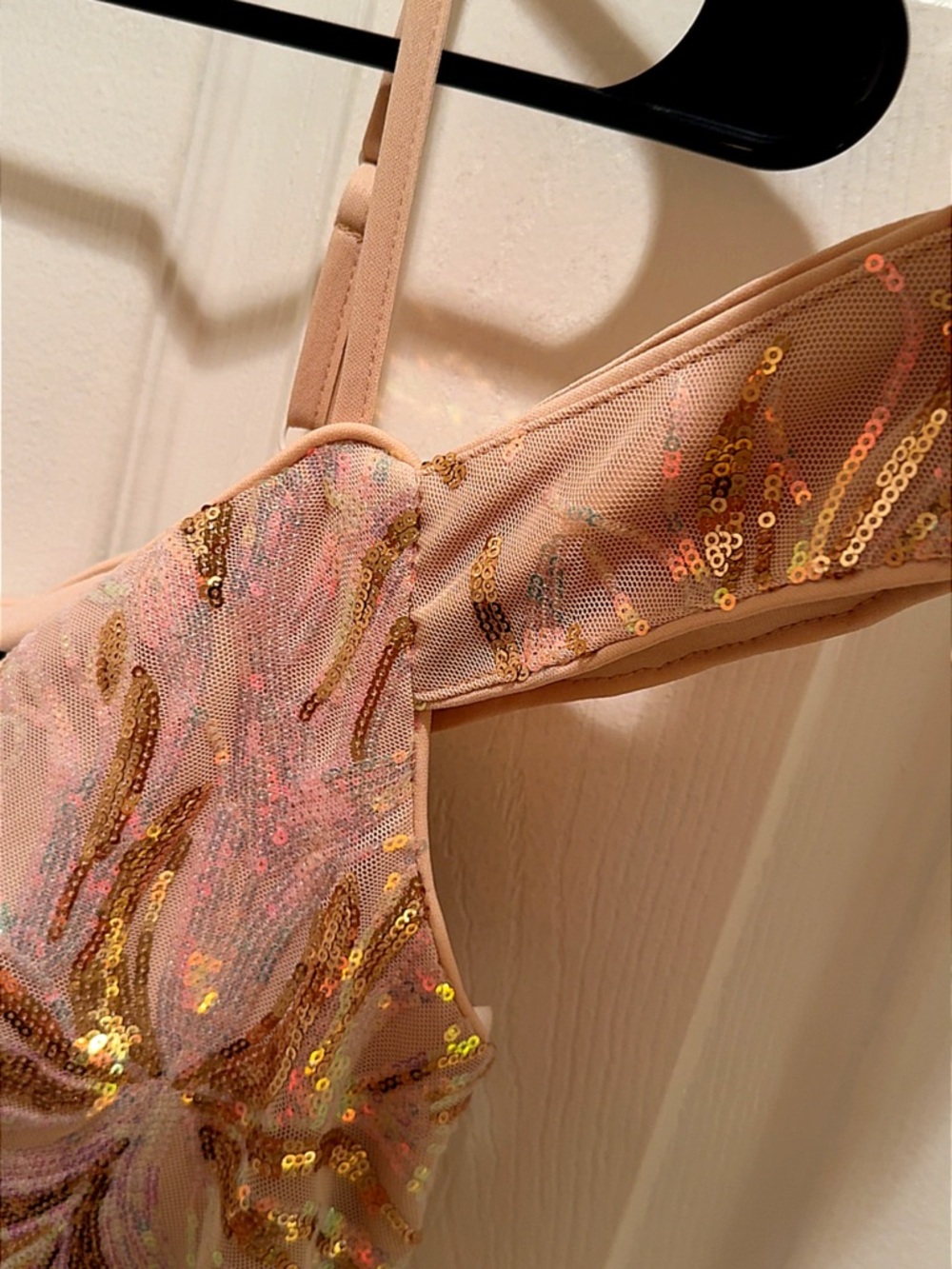 Blush Sequin Evening Gown - Pink & Gold Embellishment - Picture 4 of 10